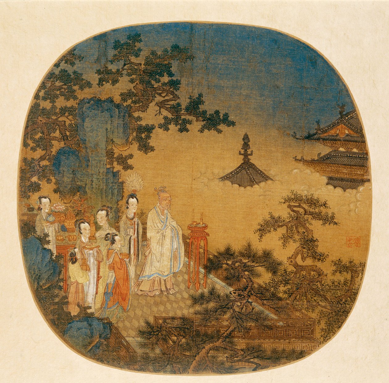 进香仪式，14世纪。 作者 中国大师。