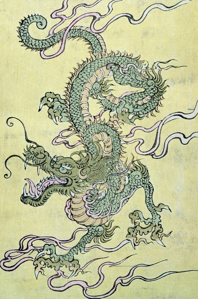 中国龙（彩色木版画） 作者 中文学校