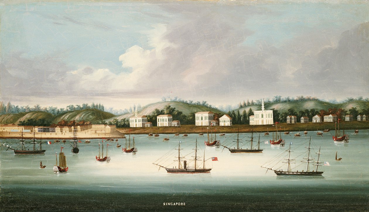 1850年左右，从美国，法国和英国航运的道路上看新加坡 作者 中文学校