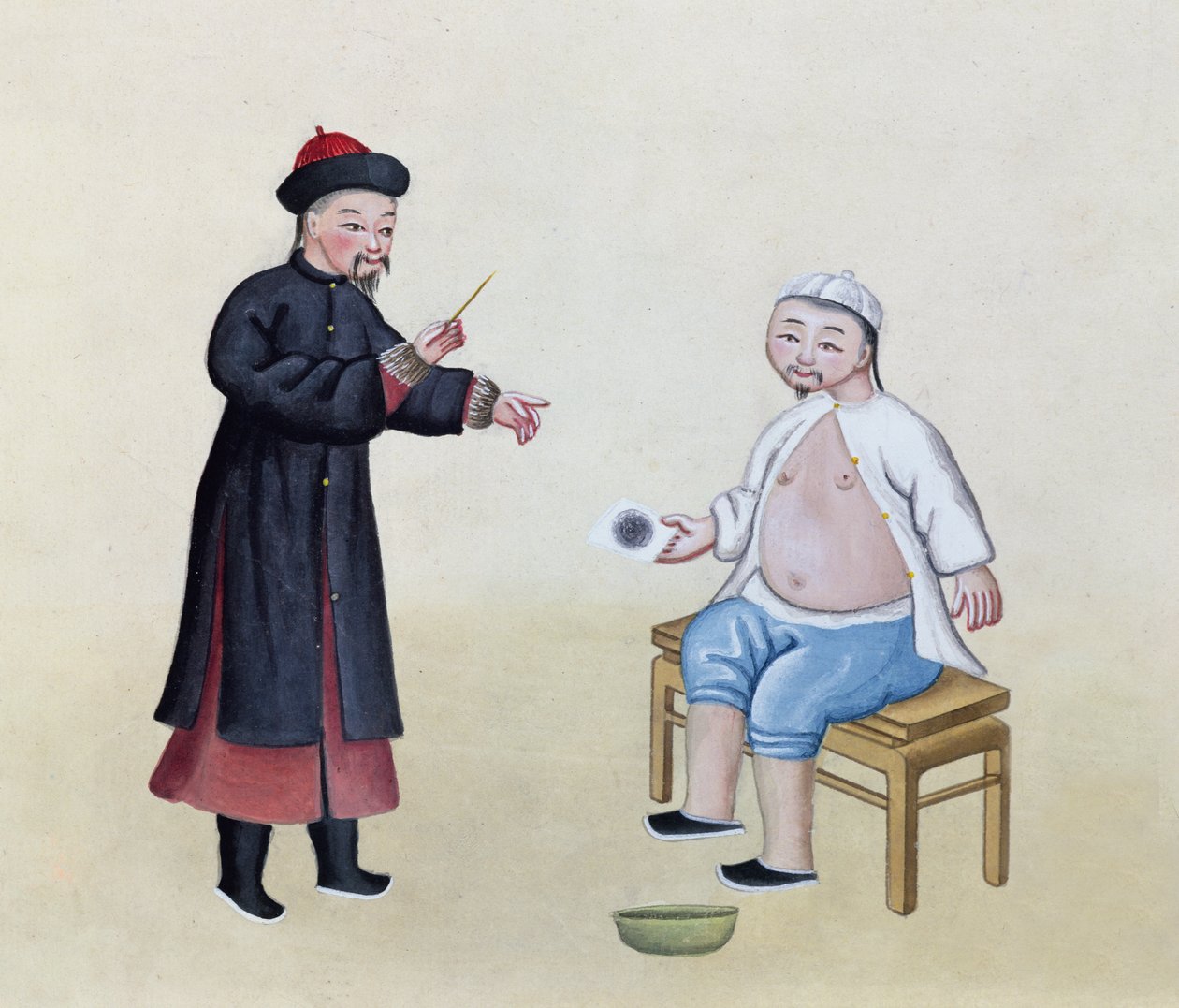 与他的病人的针灸师，1785（纸上的wc） 作者 中文学校