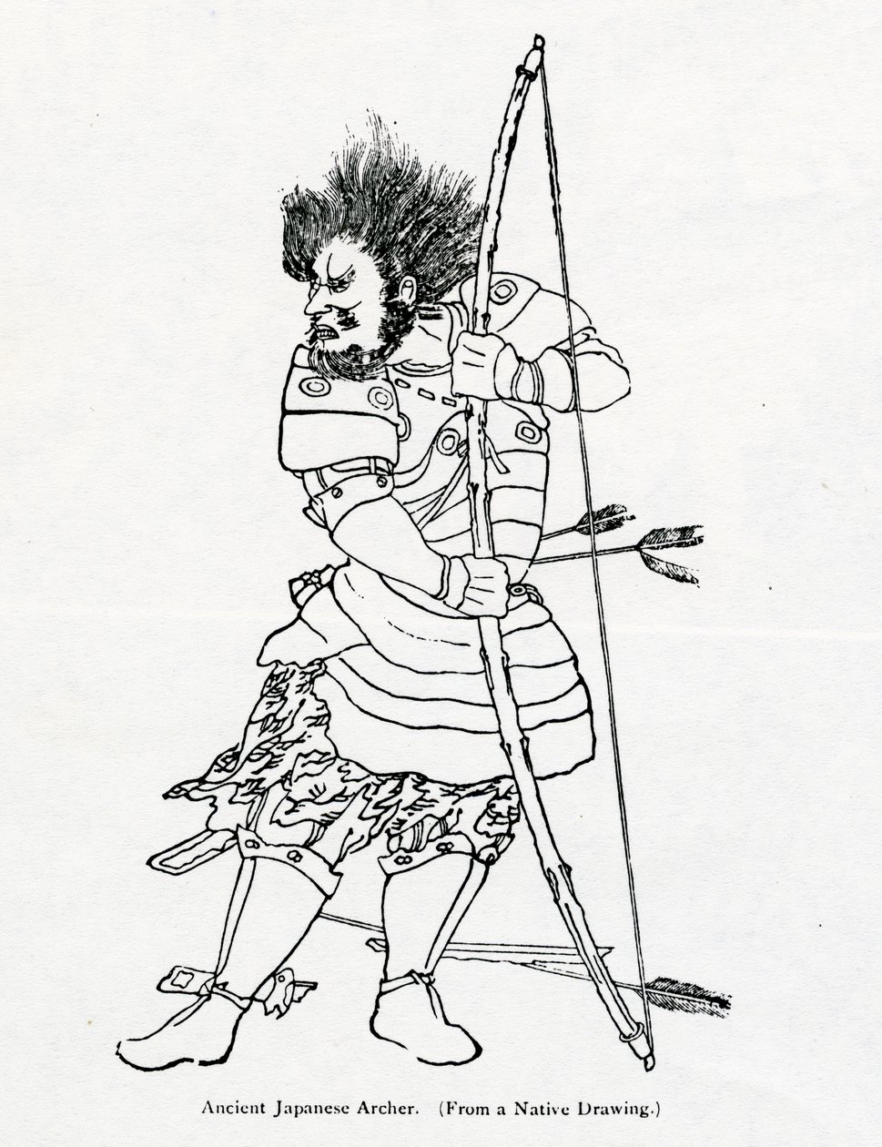 古代日本射手，来自马可波罗和Rustichello da Pisa的“马可波罗之旅”的插图，由Henry Yule翻译，1871年首次出版 作者 中文学校