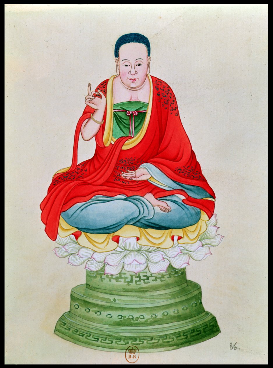 坐在莲花上的佛（纸上的wc） 作者 中文学校