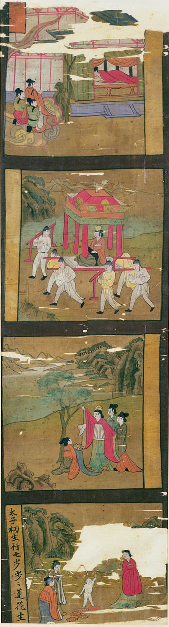 Ch.Lv.0010佛教生活场景，敦煌，7-8世纪，（丝绸画上画） 作者 中文学校