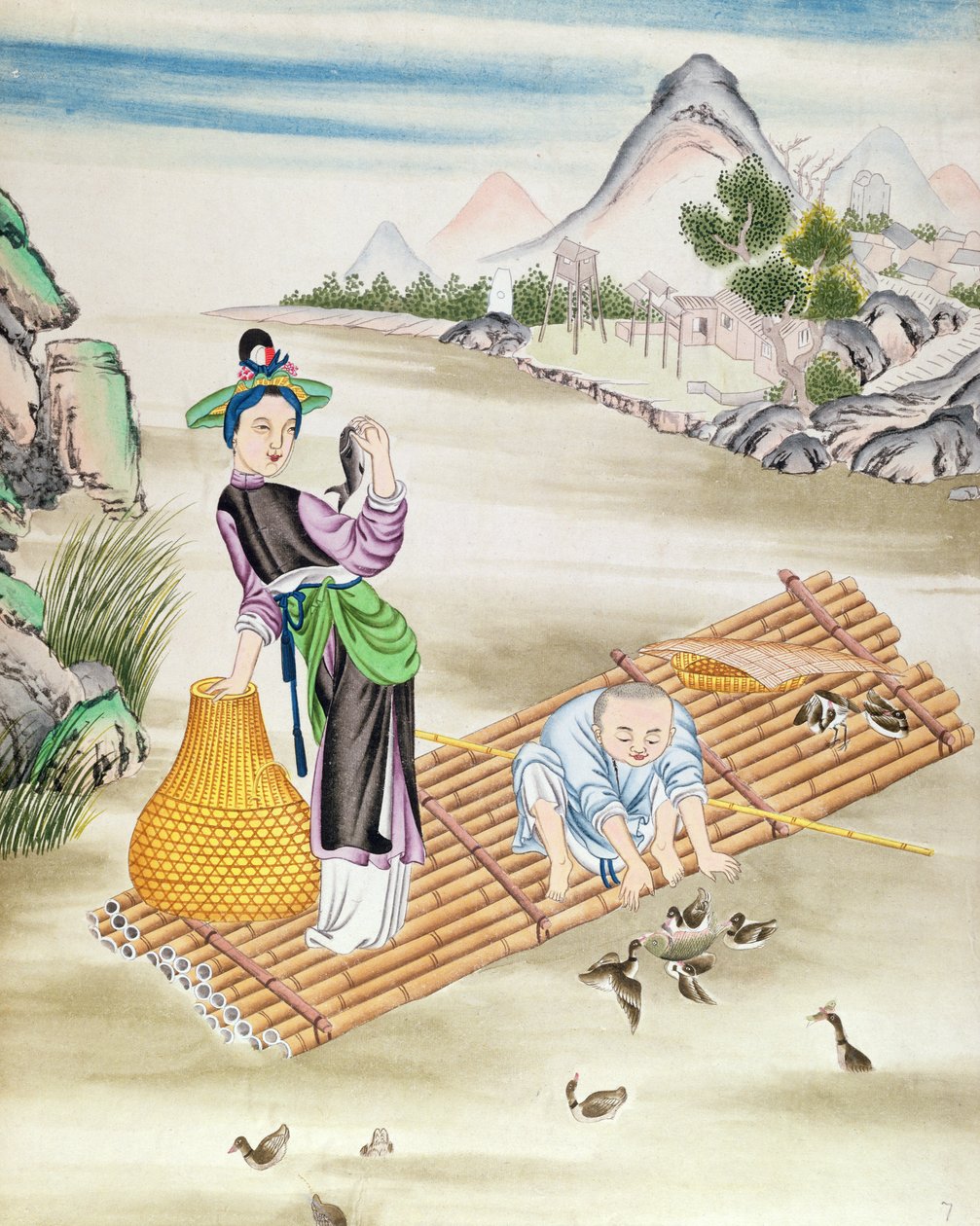 中国人使用鸬鹚捕鱼（纸上的wc） 作者 中文学校