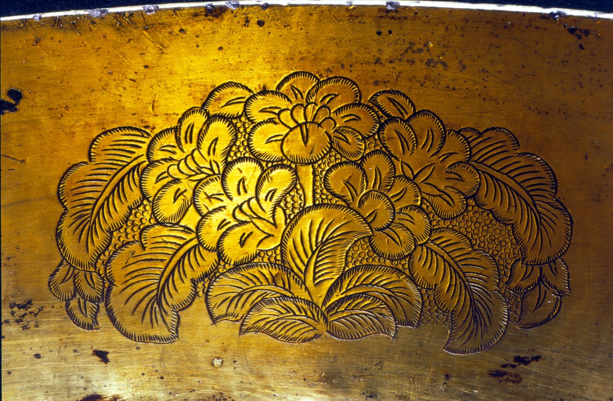 唐代雕刻盆地的细节（银镀金）（见206714） 作者 中文学校