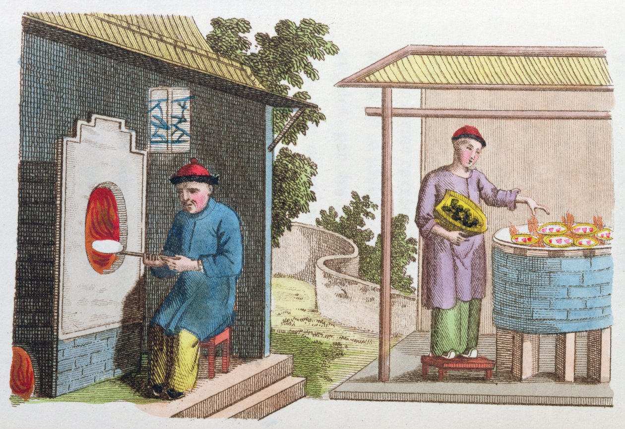 18世纪末在中国烧制的瓷器，来自巴黎的JB Breton的La Chine en Miniature，由Nepveu编辑，1811年（彩色雕刻） 作者 中文学校