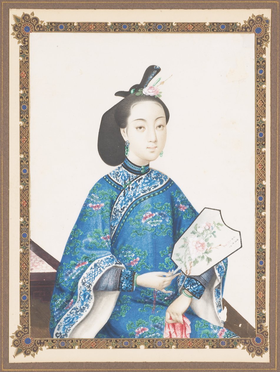 霍夫夫人的裱框肖像，约1850-70年 作者 中文学校