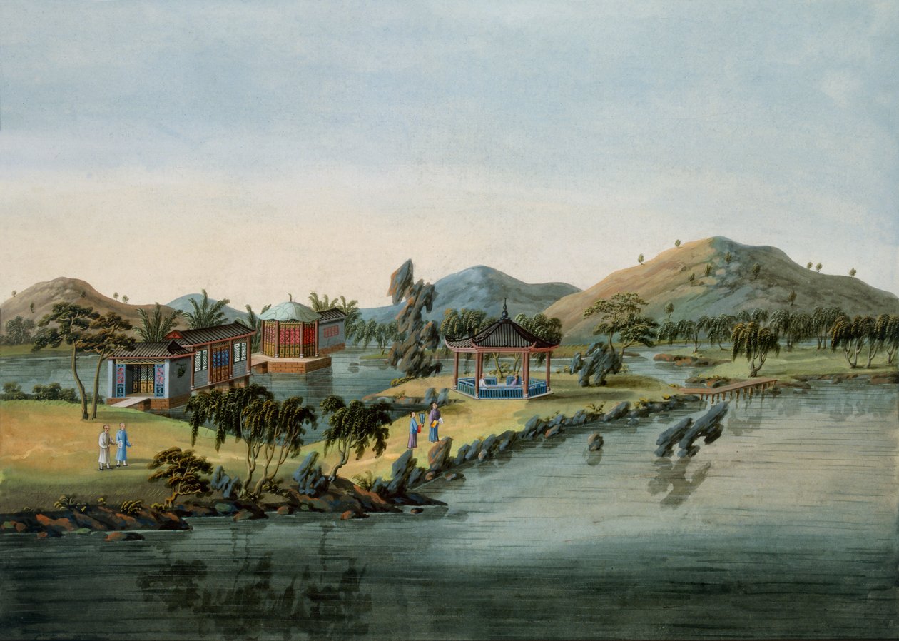 花园场景，1820  -  40（纸上wc） 作者 中文学校