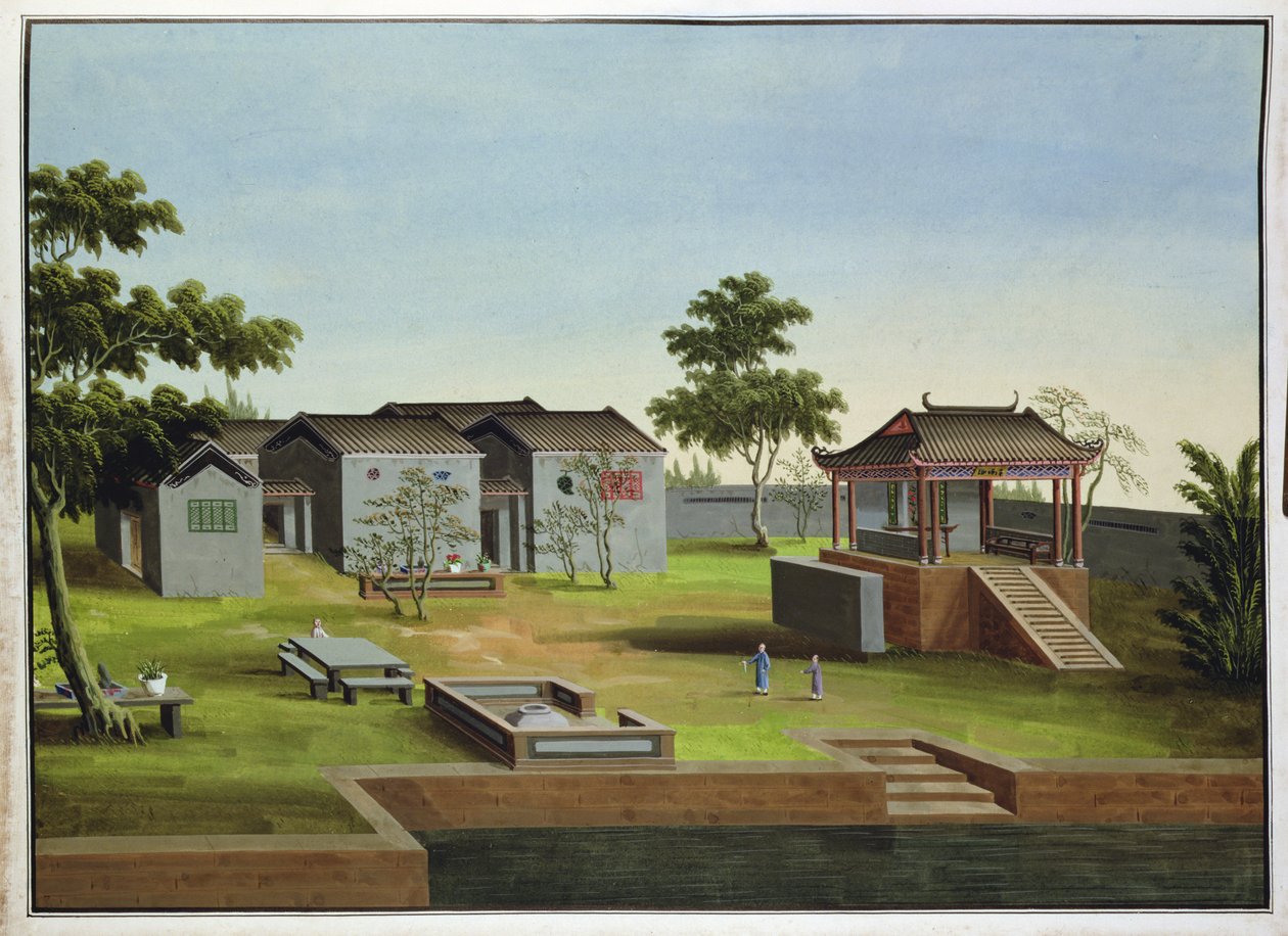 花园场景，1820  -  40（纸上wc） 作者 中文学校
