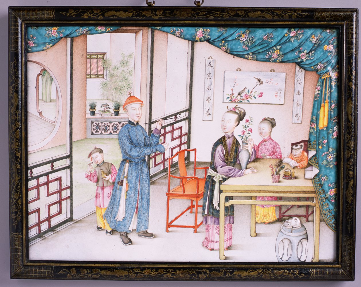 干隆时期的皇家广州小组，1736-95（repousse enamel）（见207217对） 作者 中文学校