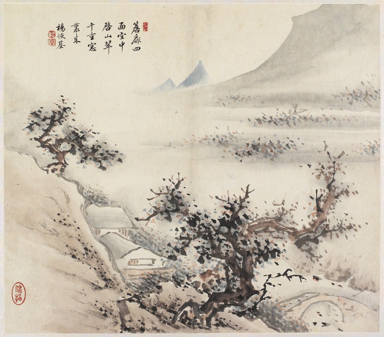 风景（纸上的墨水和颜色） 作者 中文学校
