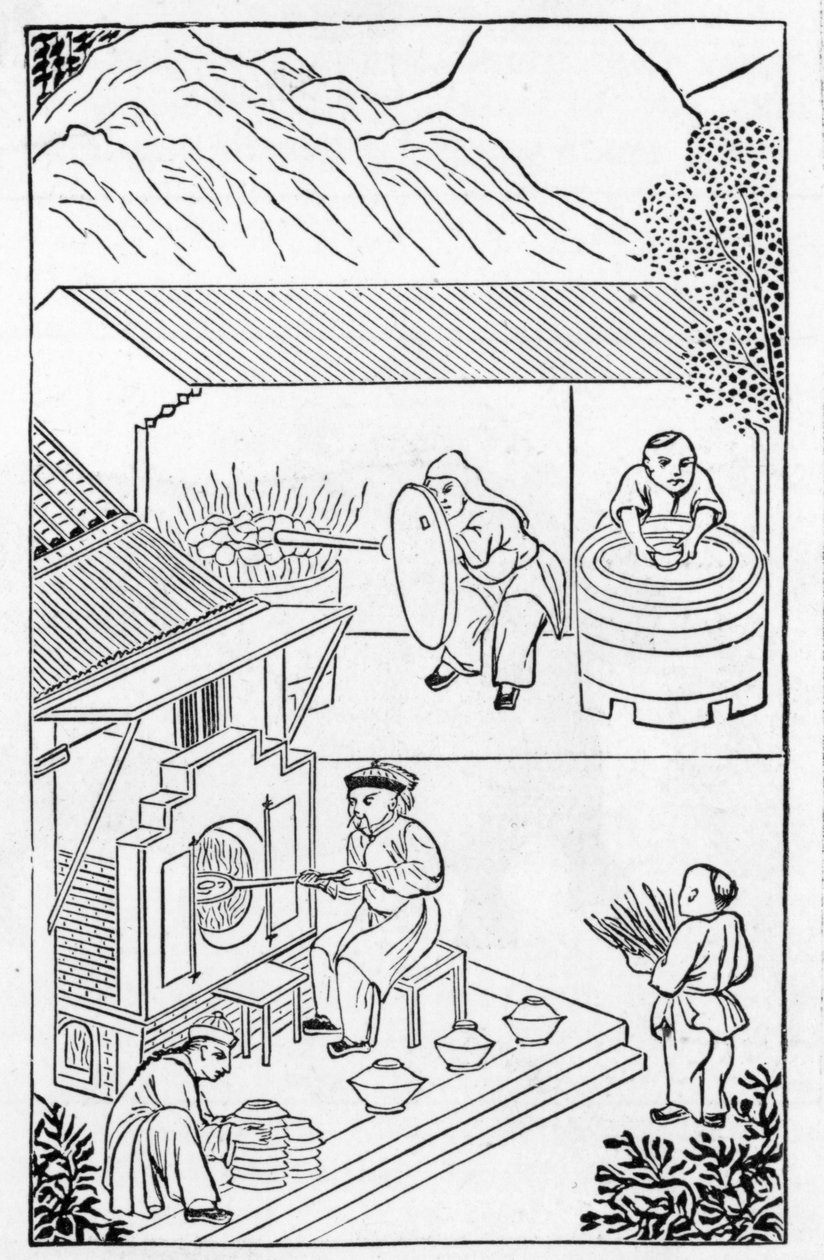 从中国制造的一系列插图中打开和关闭熔炉（全系列见384116和384117） 作者 中文学校