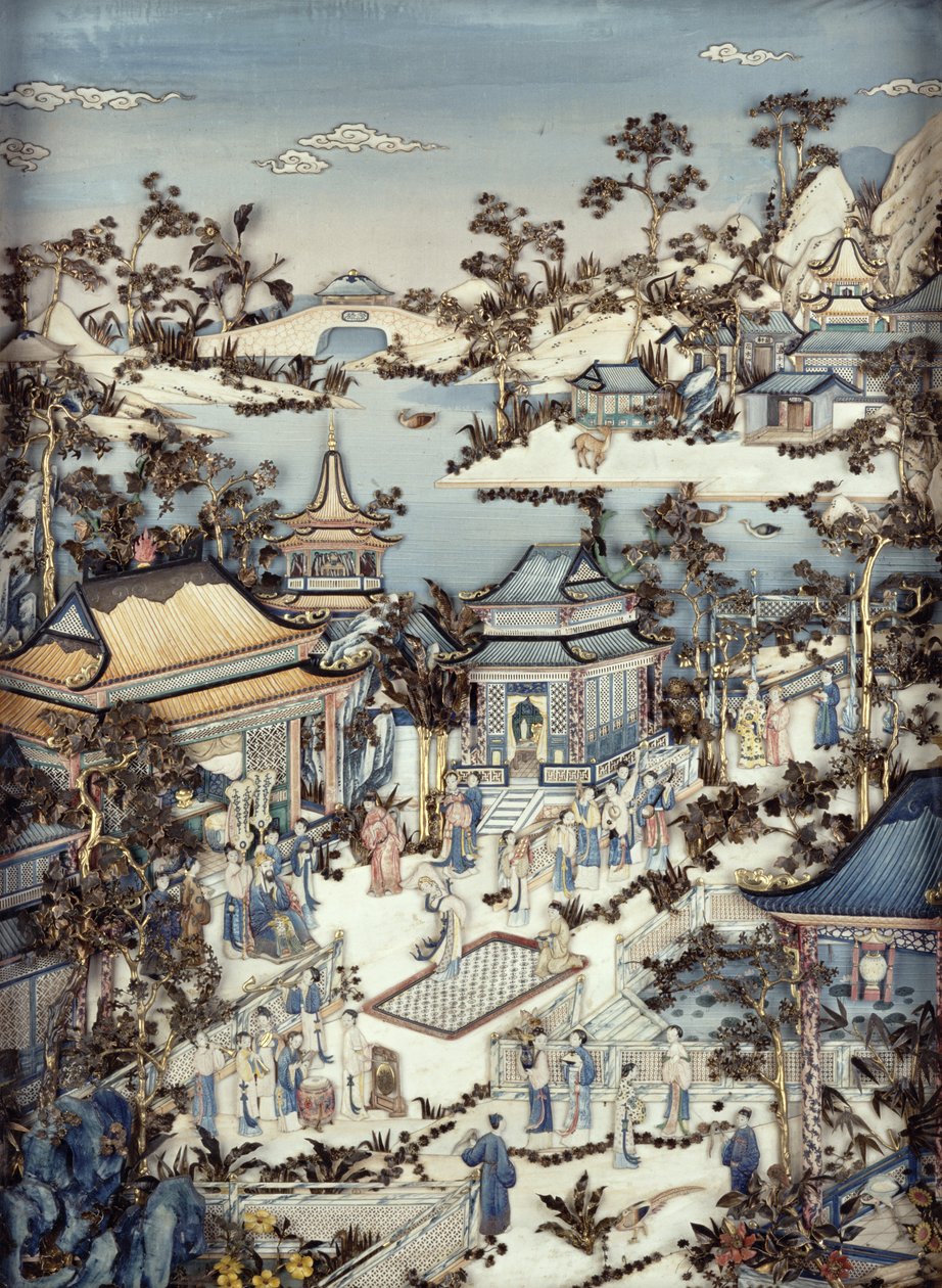 干隆时期，1736-95（一对中的一个）（多彩象牙）（见206572） 作者 中文学校