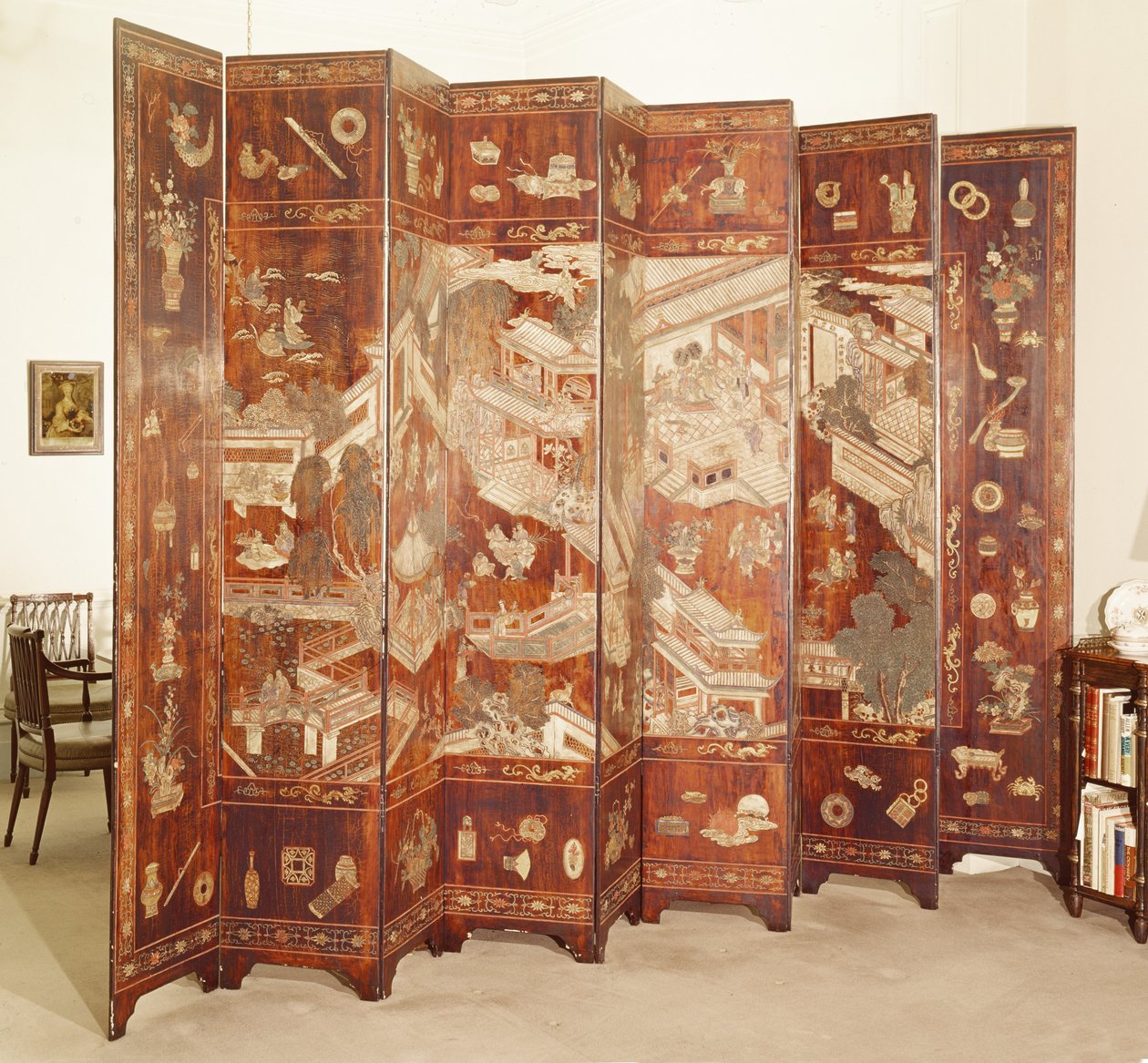 十折Coromandel`Tete de Negre屏幕，中文，17世纪末 作者 中文学校