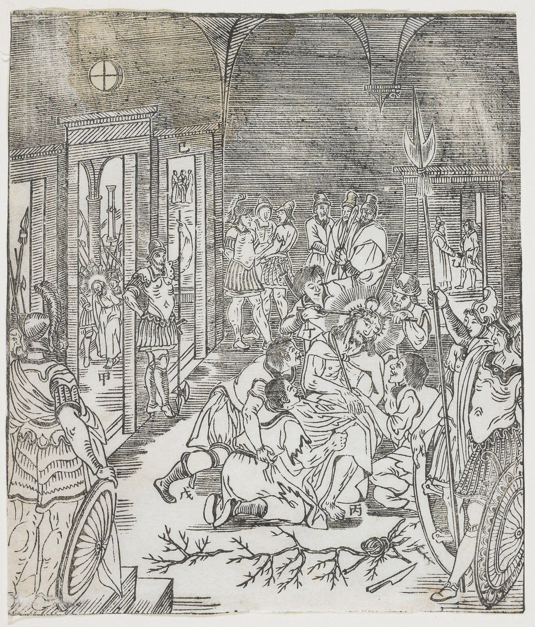 基督嘲笑，1637年（木版画） 作者 中文学校