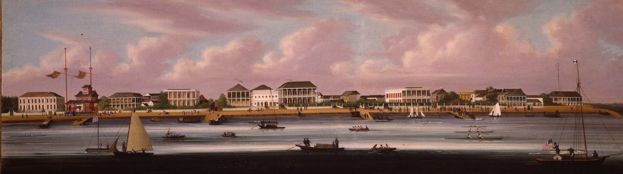 上海外滩帆船赛，约1850年 作者 中文学校