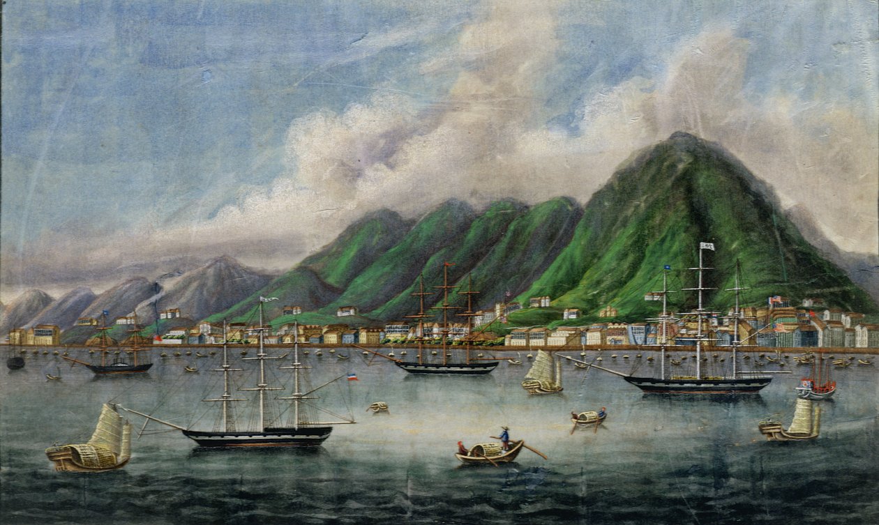 香港维多利亚岛，1865年 作者 中文学校