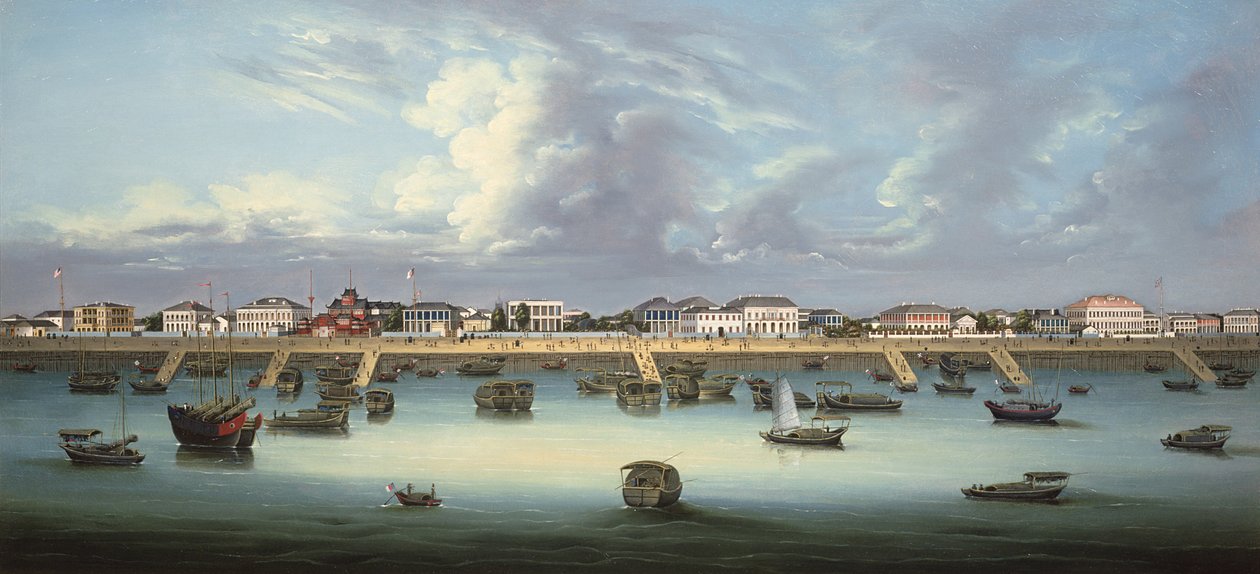 外滩的看法在上海，c.1855 作者 中文学校
