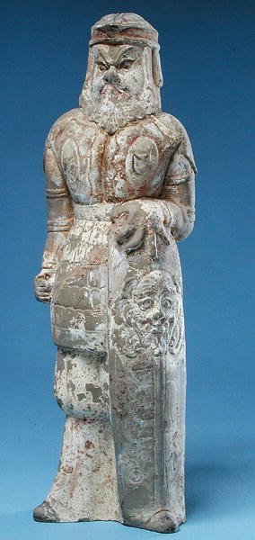 唐朝野蛮人战士的小雕像（618-907） 作者 中文学校中文学校
