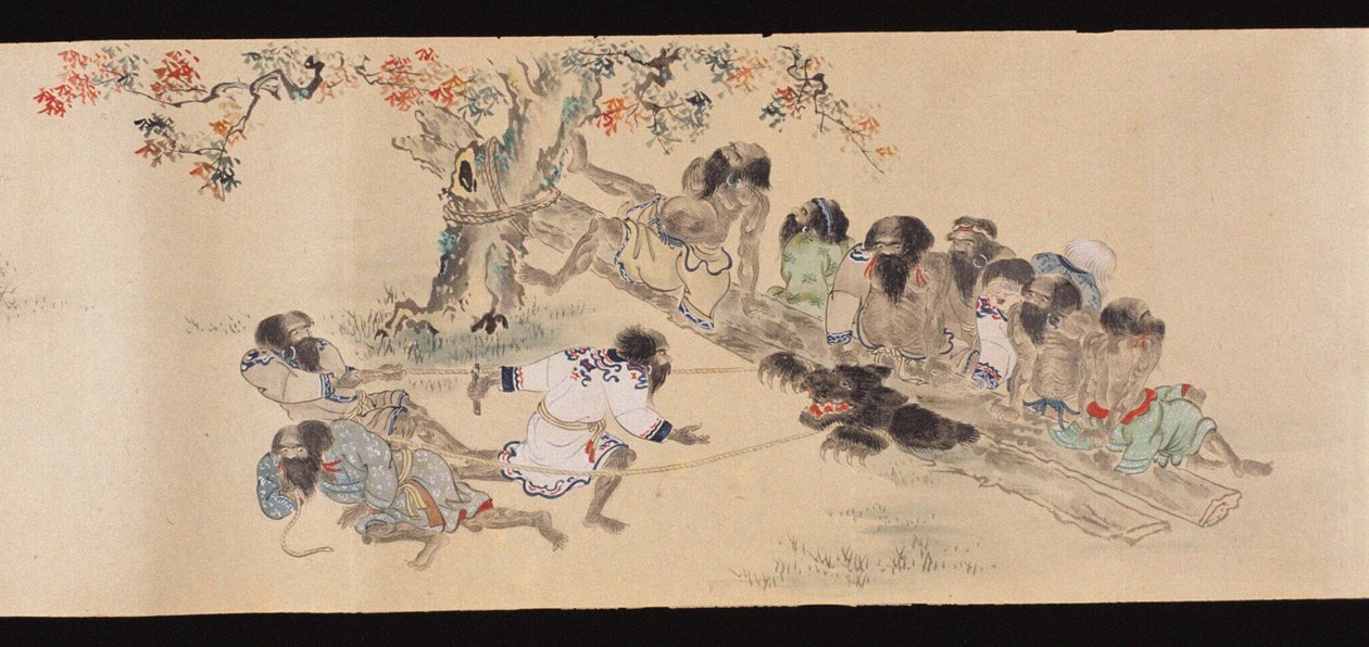 阿伊努人在猎熊时，1800-1829年。 作者 千岛