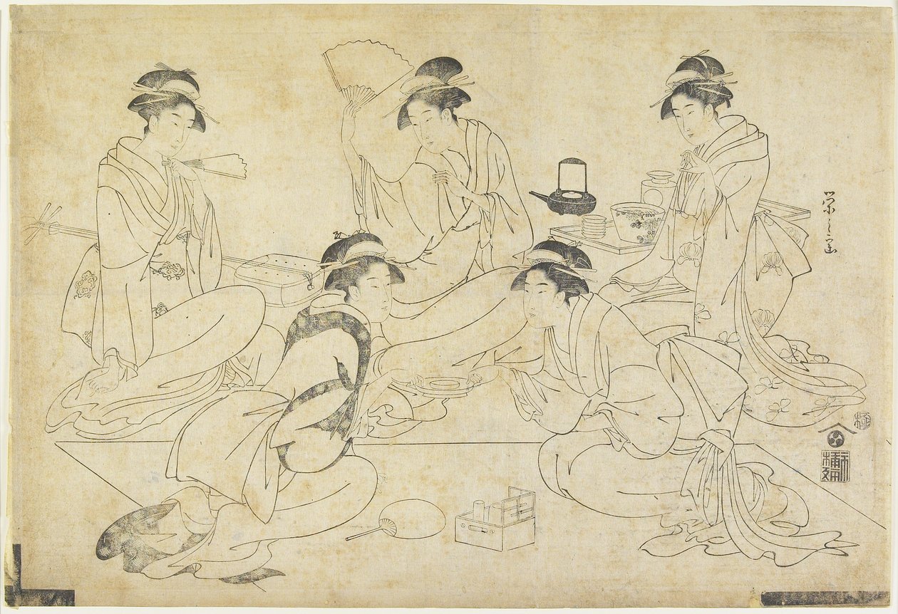 五个美女，1787-1796 作者 Chobunsai eisi