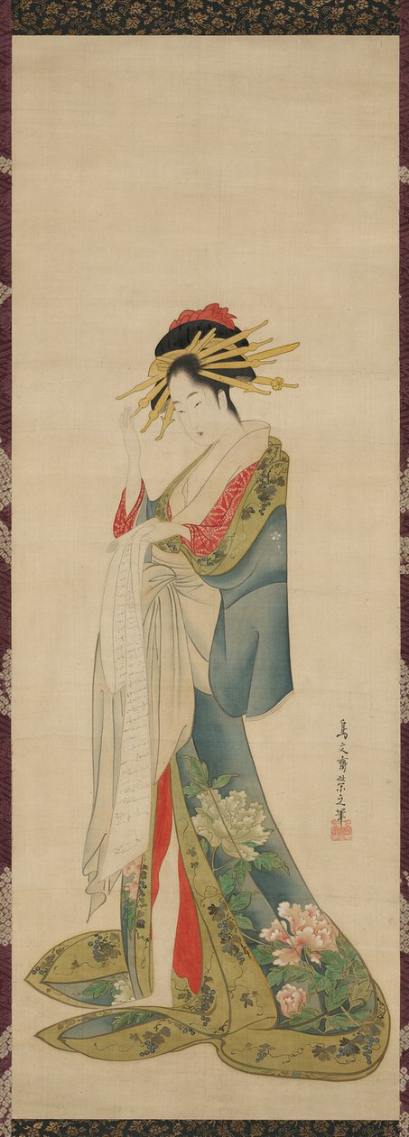 读信的歌妓 作者 Chobunsai eisi