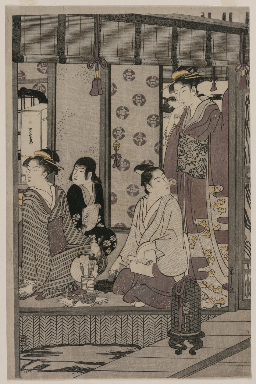 《源氏物语》，《雅致的现代服饰》系列中的牵牛花c。 1790年。 作者 Chobunsai eisi
