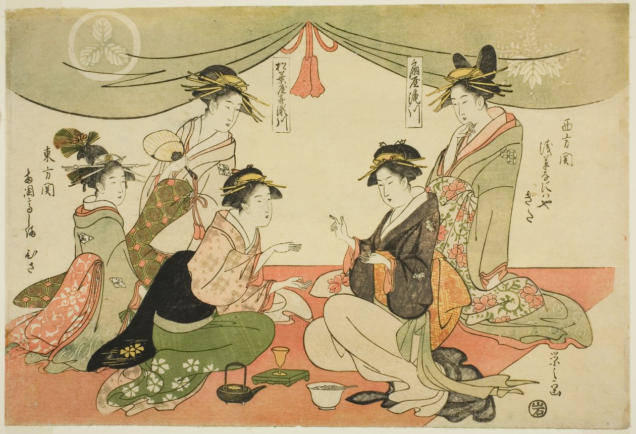 Naniwaya Okita 和高岛大久玩剑游戏 作者 Chobunsai eisi