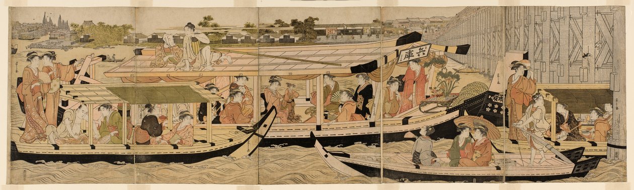 隅田川上的游船 作者 Chobunsai eisi
