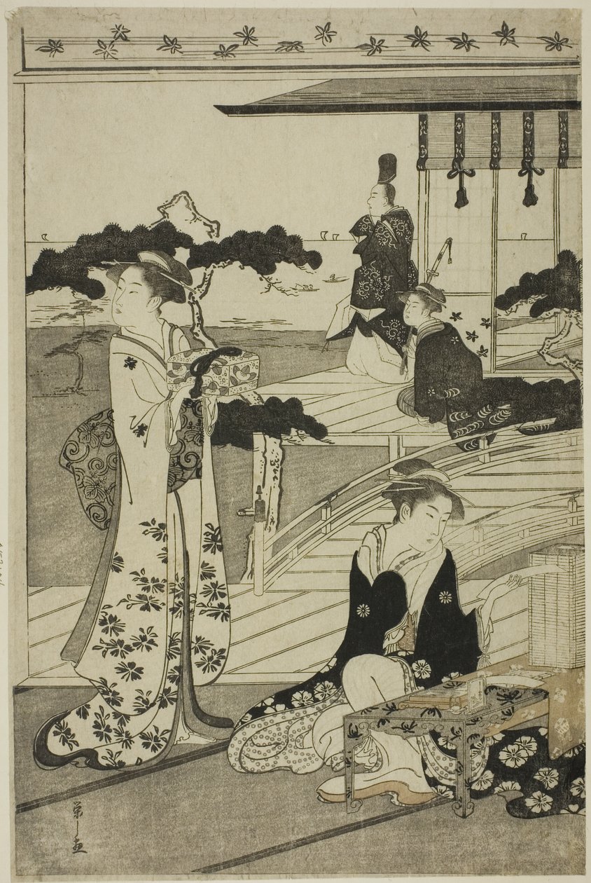 须磨，选自 "源氏物语的时尚模仿（Furyu yatsushi Genji）"系列 作者 Chobunsai eisi