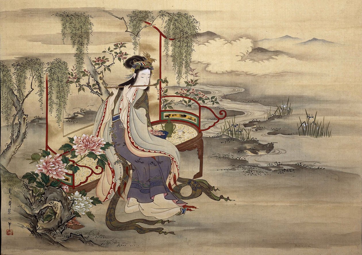 中国美女杨贵妃，约1810-1815年。 作者 Chobunsai eisi