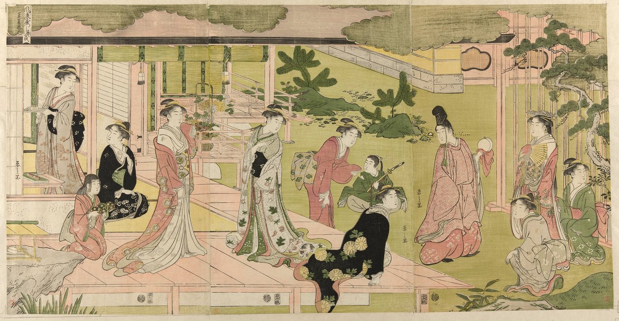 源氏物语的时尚模仿》系列中的《若花，第一部》（若花，祚 作者 Chobunsai eisi