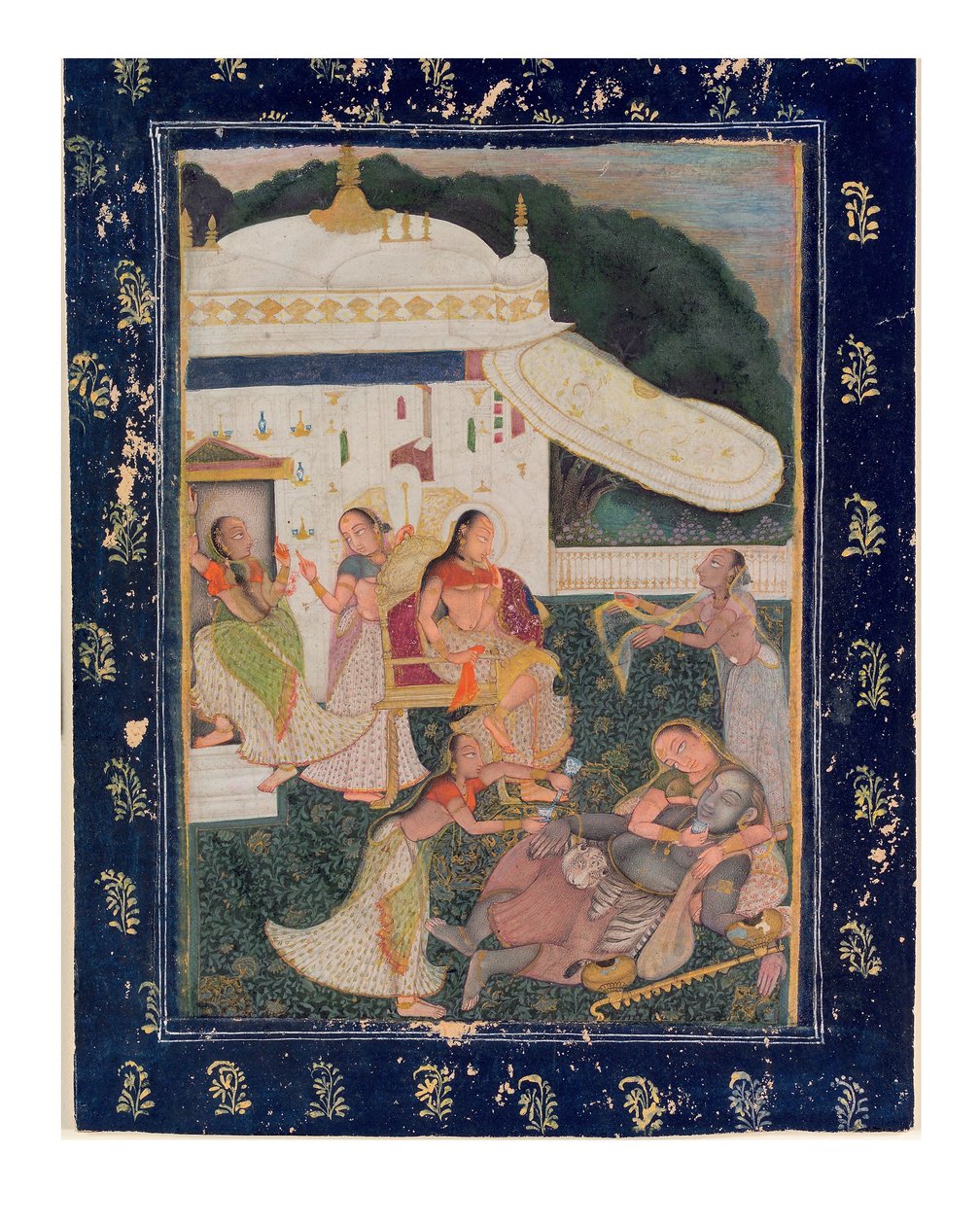 在1758年的Beauteous Kamakandala的视线中晃悠（纸上不透明的黄金和黄金） 作者 乔卡
