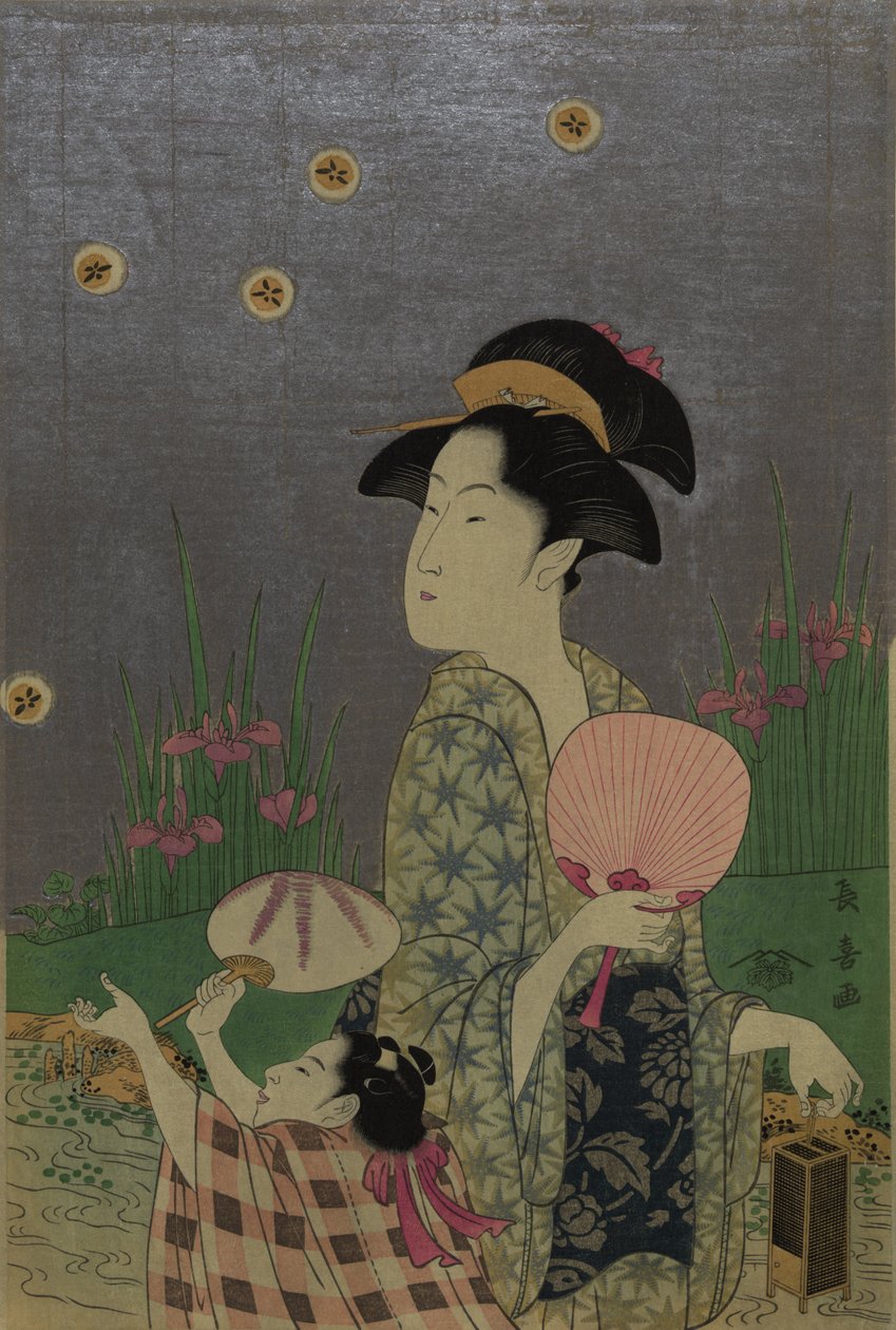 萤火虫，1793（彩色木刻） 作者 Choki Ice Husai