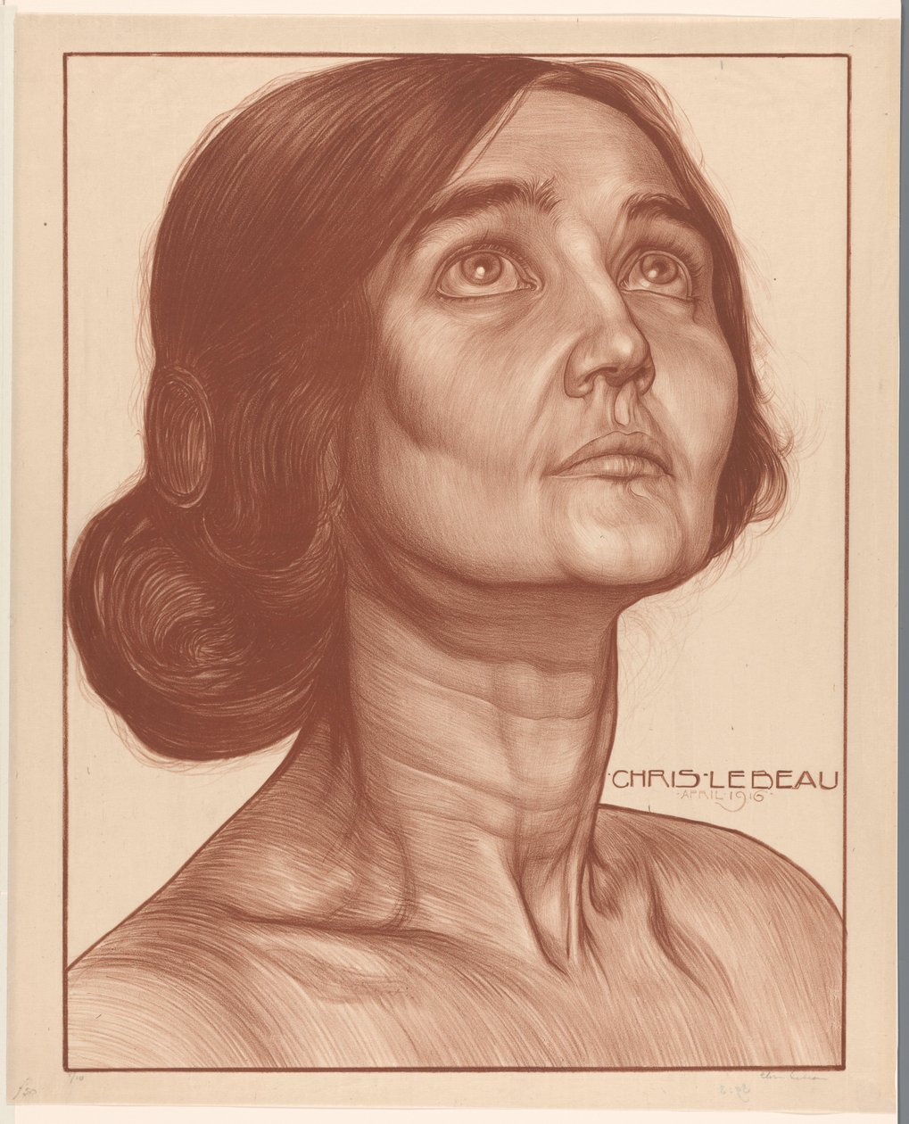 妇女肖像 作者 Chris Lebeau（艺术家签名）
