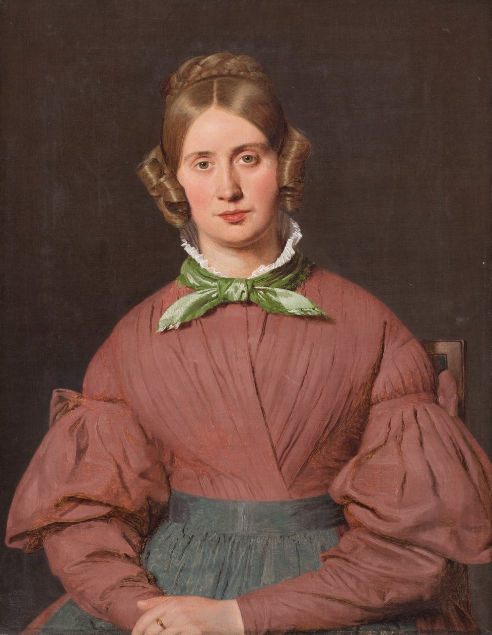 艺术家妻子Susanne Cecilie Købke, née Købke的画像 作者 克里斯汀·科布（ChristenKøbke）