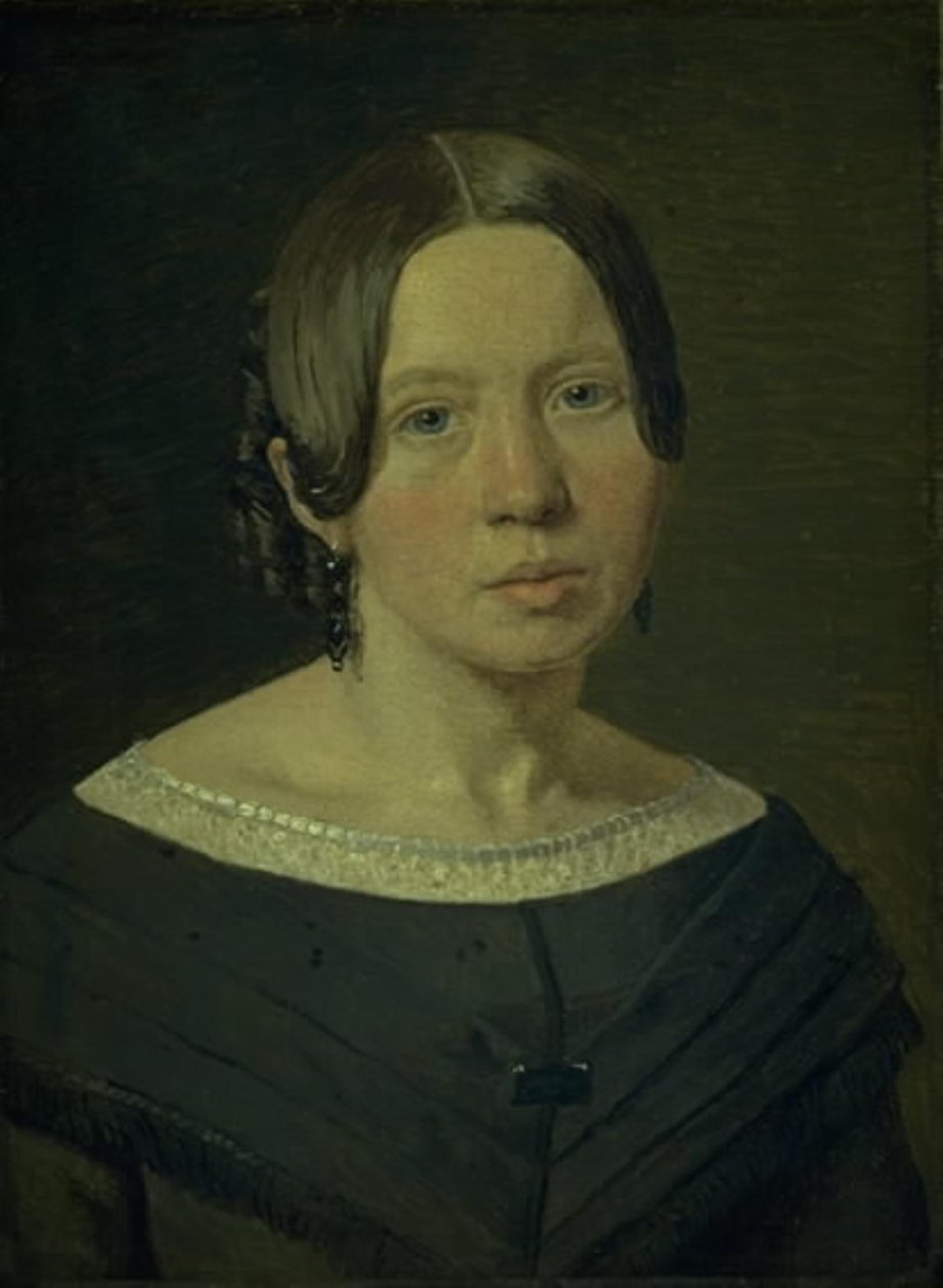艺术家的嫂子Johanne Elisabeth Købke, née Sundbye的画像 作者 克里斯汀·科布（ChristenKøbke）