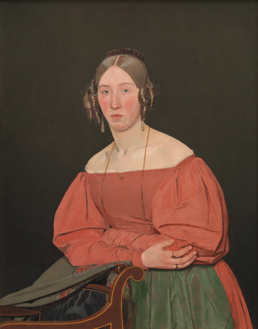 艺术家的妹妹塞西莉-玛格丽特-彼得森（Cecilie Margrethe Petersen）的画像，她的名字叫科布克。 作者 克里斯汀·科布（ChristenKøbke）