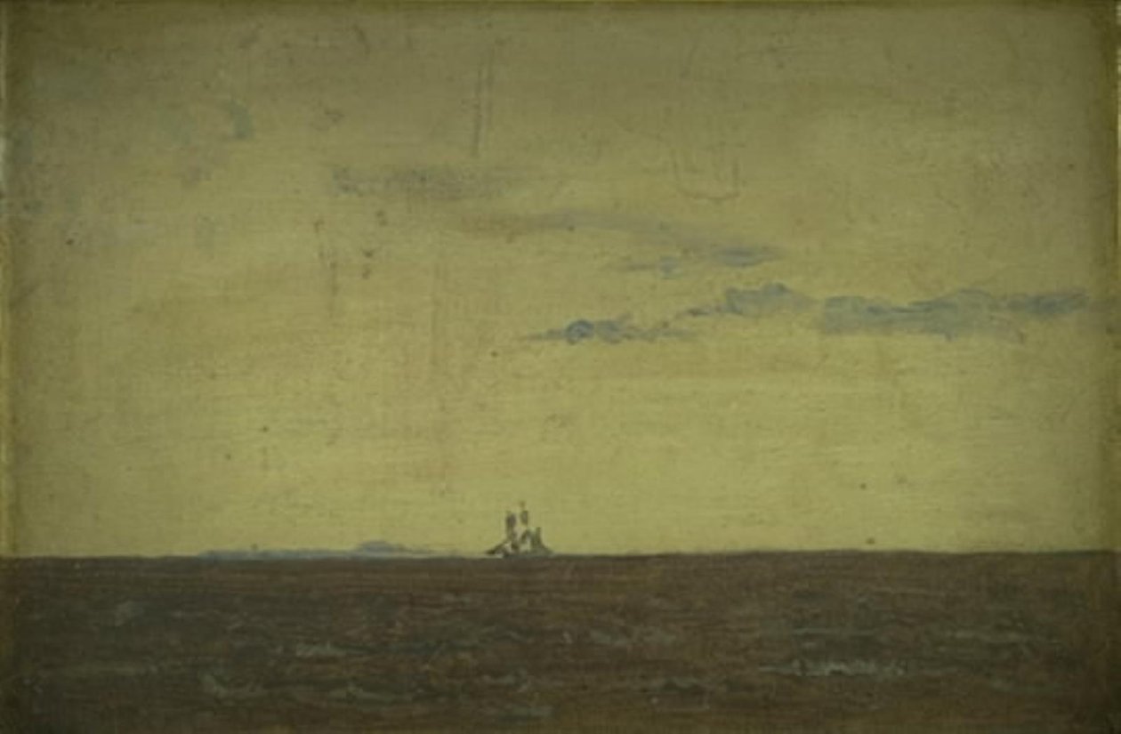 海景画。夕阳下的天空 作者 克里斯汀·科布（ChristenKøbke）