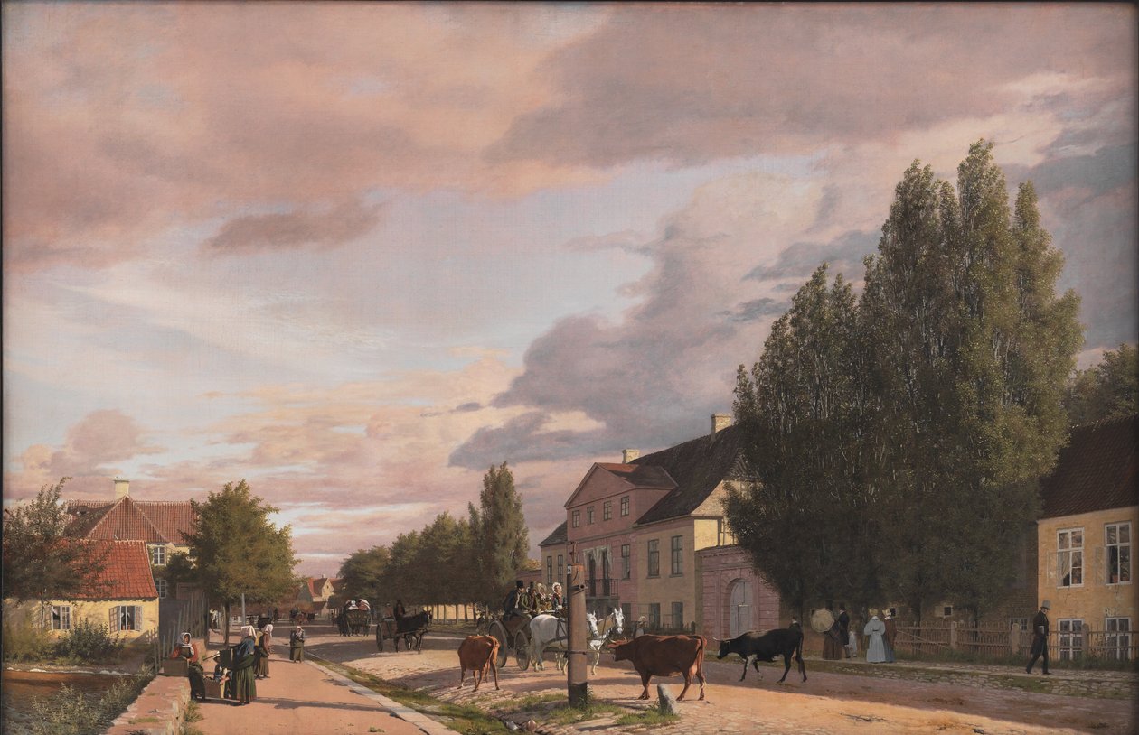 哥本哈根郊外 Østerbro 的街景。晨光 作者 克里斯汀·科布（ChristenKøbke）