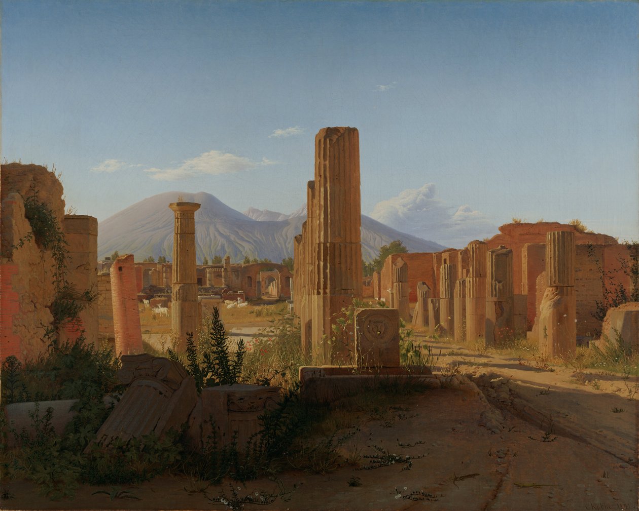以维苏威为背景的庞贝论坛，1841年 作者 Christen Schjellerup Købke
