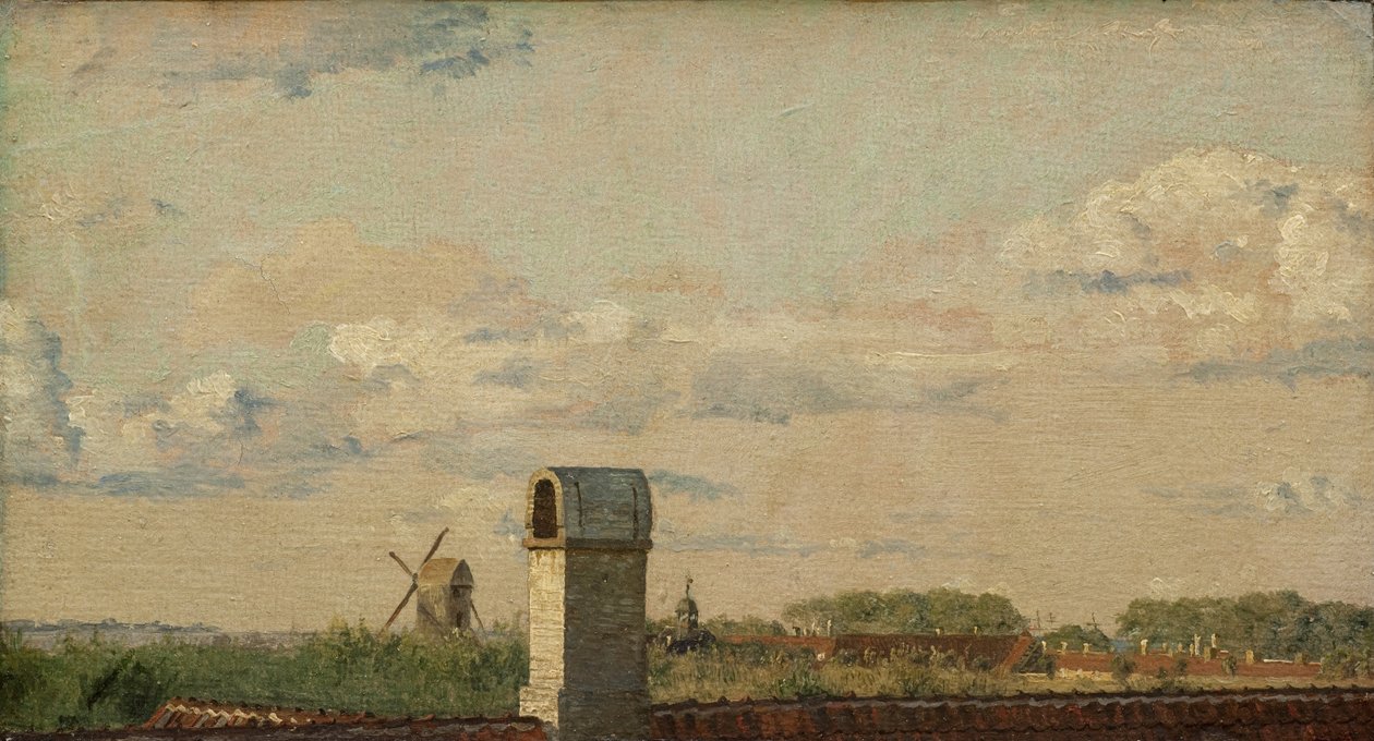 望着城堡的Toldbodvej窗外景色，摄于1833年 作者 Christen Schjellerup Købke