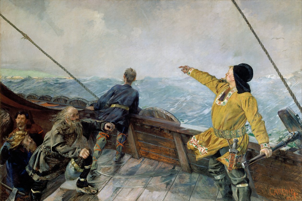 Leiv Eirikson发现了美国 作者 克里斯蒂安·克罗格（Christian Krohg）