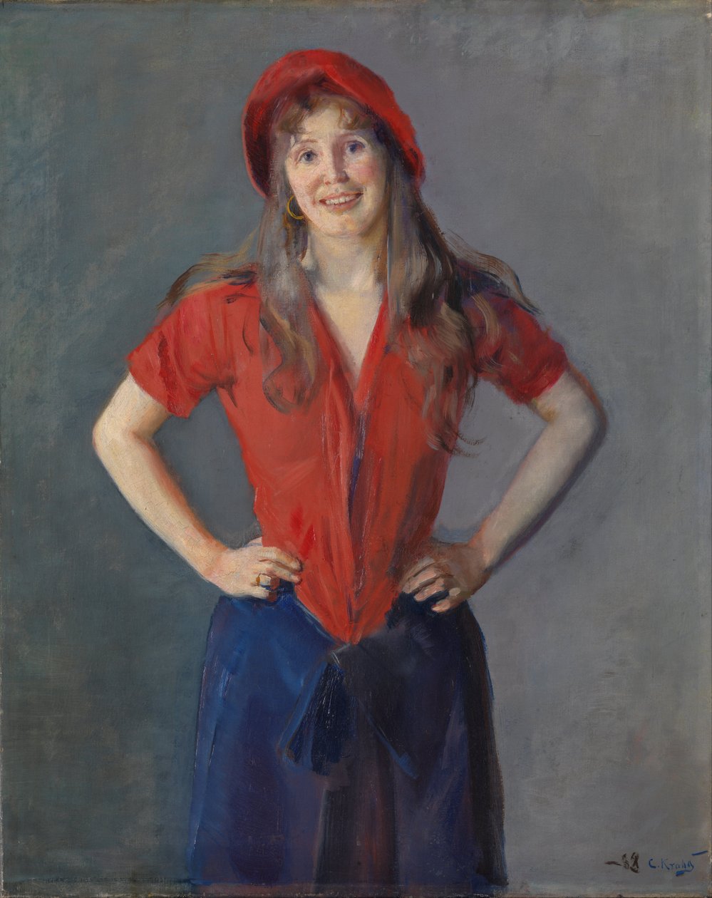 画家Oda Krohg的肖像，b。拉松 作者 克里斯蒂安·克罗格（Christian Krohg）