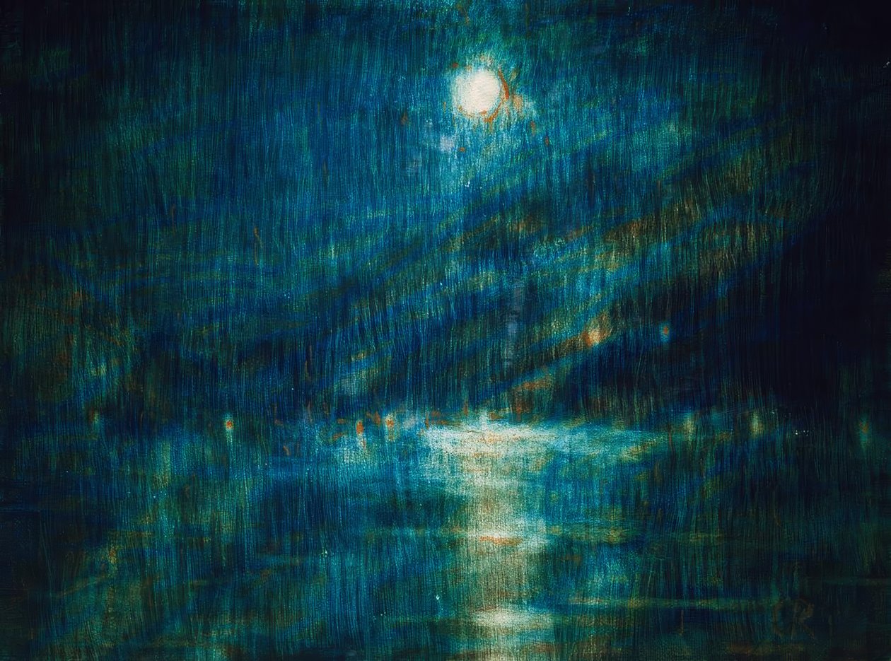 罗尔夫斯（C.Rohlfs），蓝色的月夜（Ascona） 作者 克里斯蒂安·罗夫斯