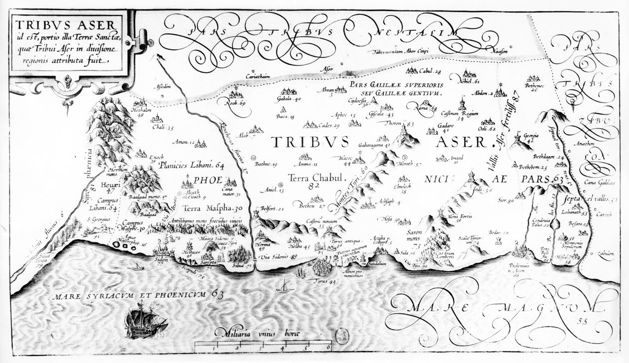 阿舍尔部落地图，1590年 作者 克里斯蒂安·范·阿德里奇姆