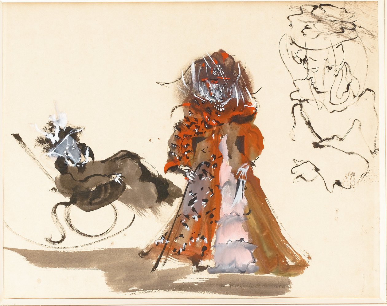 女性研究（纸面水彩画） 作者 Christian (attr. to) Berard