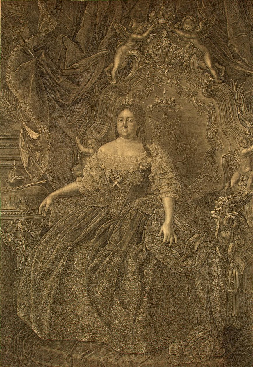 安娜-伊万诺夫娜皇后的肖像，1693-1740年，1740年代 作者 克里斯蒂安·阿尔布雷希特·沃特曼