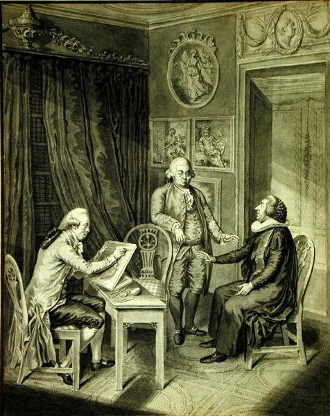 Christian Andreas Georg Stottrupp（1789-1835），牧师Sturm和Philipp Emanuel Bach（1714-88）（印度墨水纸上） 作者 克里斯蒂安·安德里亚斯·乔治·斯托特鲁普