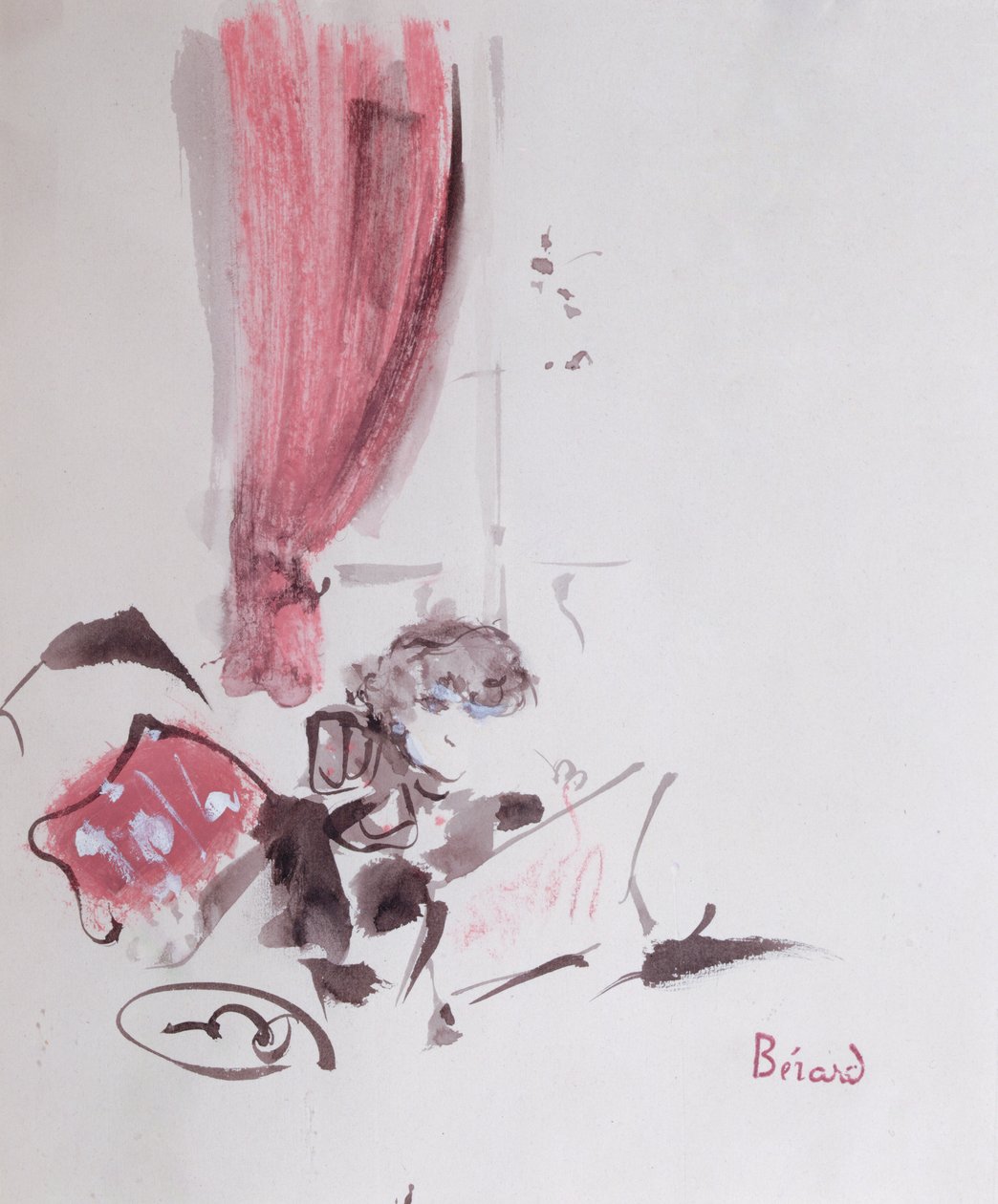 科莱特（1873-1954 年）（水粉画，纸本） 作者 克里斯蒂安·贝拉尔